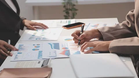 Business partnership coworkers using a tablet to analysis graph company fin.. Stock Footage 342228893
