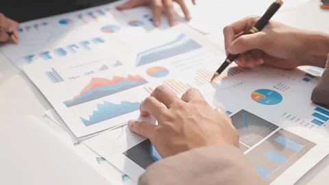 Business partnership coworkers using a tablet to analysis graph company fin.. Stock Footage 342228895