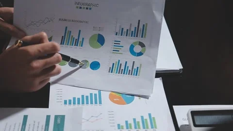 Business partnership coworkers using a tablet to analysis graph company fin.. Stock Footage 342229258