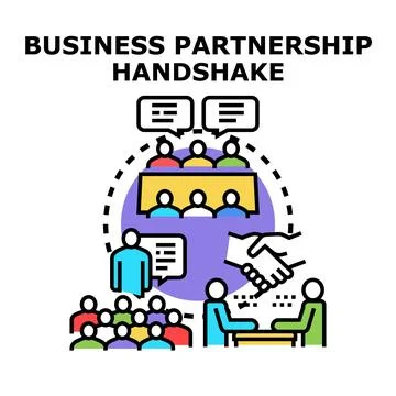 Business partnership handshake vector concept illustration Stock Illustration