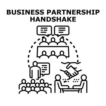 Business partnership handshake vector concept illustration Stock Illustration