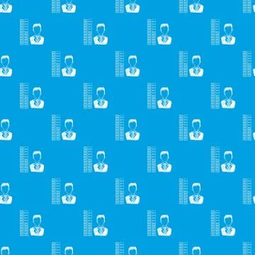 Business pattern vector seamless blue Stock Illustration