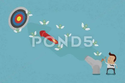 Business people aiming for a high target , eps10 vector format Stock Illustration