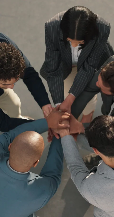 Business, people and hand stack in office, good news and motivation for real Stock Footage 347348989