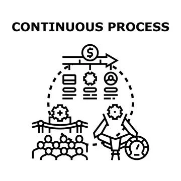 Business people are working on continuous process workflow analyzing business Stock Illustration
