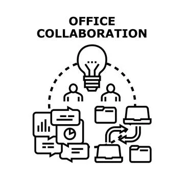 Business people collaborating on a creative project idea Stock Illustration