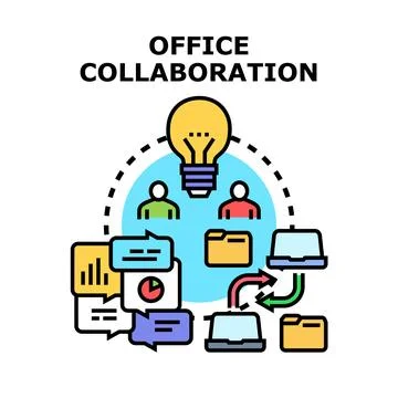 Business people collaborating on a creative project idea Stock Illustration