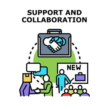 Business people collaborating for support and partnership Stock Illustration