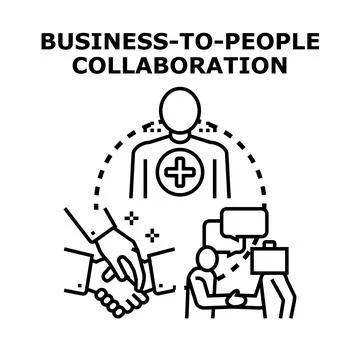Business to people collaboration concept vector Stock Illustration