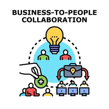 Business to people collaboration concept vector Stock Illustration