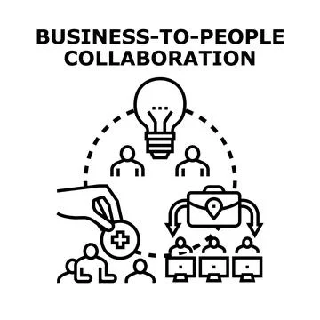 Business to people collaboration concept vector Stock Illustration