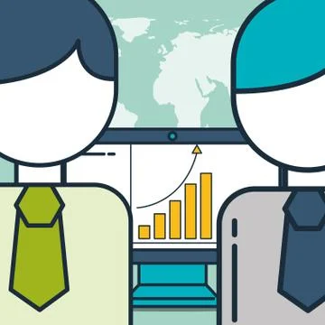 Business people computer statistic chart digital marketing 스톡 일러스트