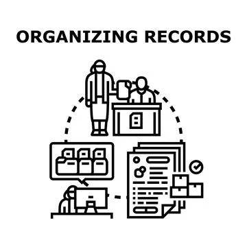 Business people coordinating record keeping management process Ilustração Stock