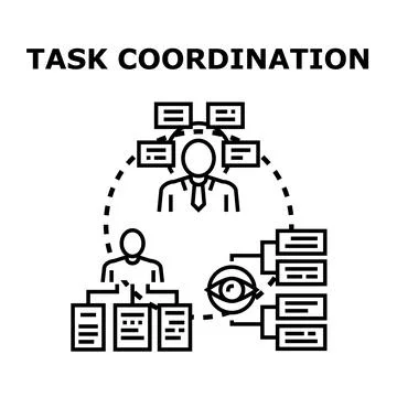 Business people coordinating tasks for effective project management Stock Illustration