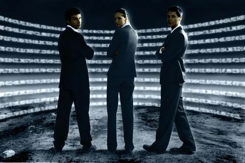 Business people with data, cgi Foto stock