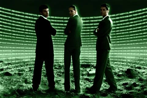 Business people with data, cgi Foto stock