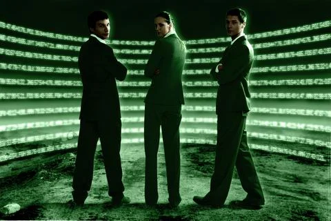 Business people with data, cgi Foto stock