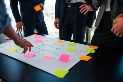 Business people developing plan on office desk Stock Photos