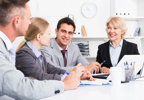 Business people developing strategy in office Stock Photos