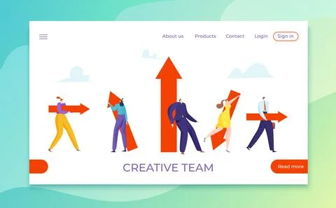 Business people with different direction, creative team arrow vector Stock Illustration