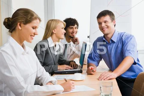 Business people discussing the plan of company development Stock Photos