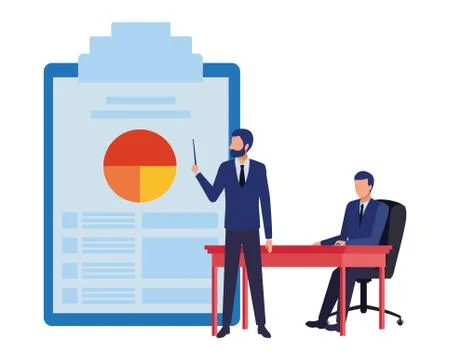 Business people with documents table Stock Illustration