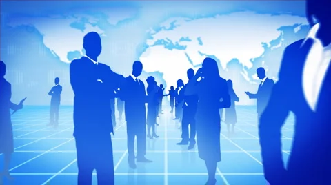 Business people, global communication. Stock Footage