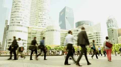 Business people going to work. commuters commuting. slow motion walking Stock Footage 40653598