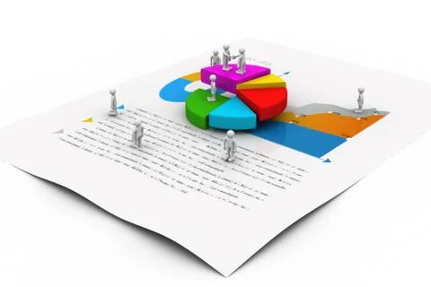 Business people with graph chart Stock Illustration