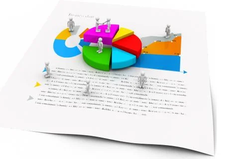 Business people with graph chart Stock Illustration