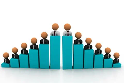 Business people, graph Illustrazione stock