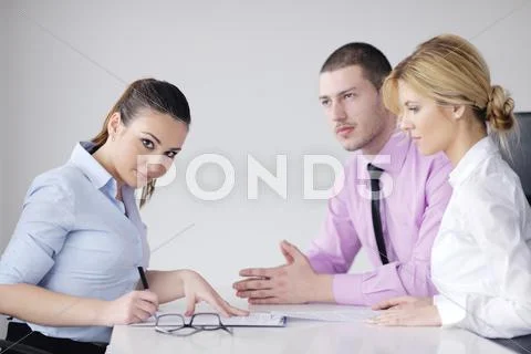 Business people group on meeting Stock Photos