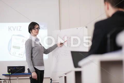 Business people group on seminar Stock Photos