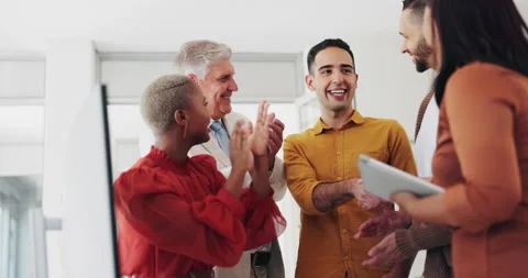 Business people, handshake or clapping company promotion, marketing internship Stock Footage 227168622