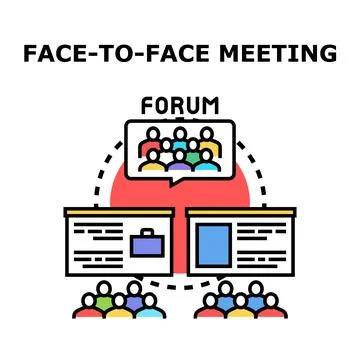 Business people having face to face meeting discussion Stock Illustration