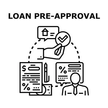 Business people interacting digitally to process loan pre approval applicatio Stock Illustration