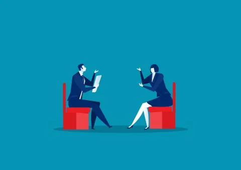 Business people interview and conversation concept vector Stock Illustration