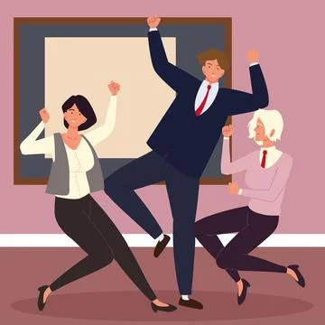 Business people jumping celebrating Stock Illustration