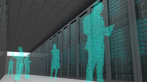 Business people made with binary codes standing together Stock Footage 23388180