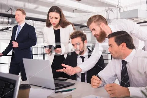 Business people in office connected on internet network. concept of startup Stock Photos