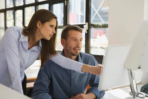 Business people in office using computer 스톡 사진
