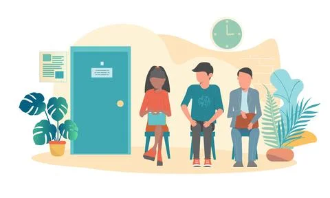 Business people in the queue Illustrazione stock