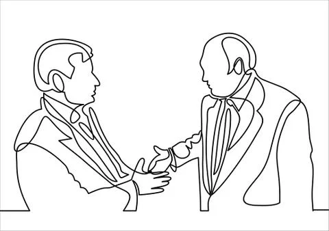 Business people shaking hands, finishing up a meeting Stock Illustration