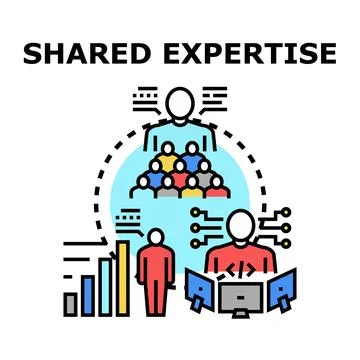 Business people sharing knowledge and collaborating on projects Stock Illustration