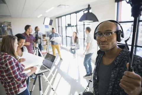 Business people shooting video tutorial 写真素材