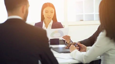 The business people sitting at the table Stock Footage 111134693