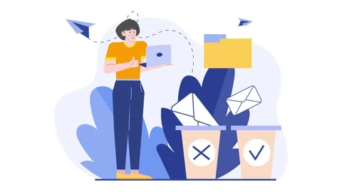 Business people sorting documents illustration animated video Stock Footage 281759100