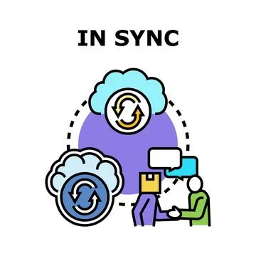 Business people syncing data in cloud computing network 스톡 일러스트