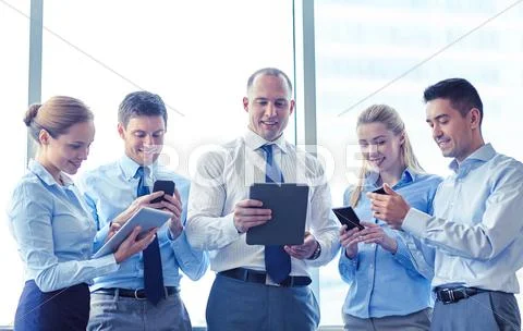 Business people with tablet pc and smartphones Stock Photos