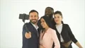 The business people taking selfie on the white background 4k or 4k+ Resolution